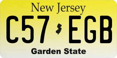 NJ license plate C57EGB