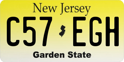 NJ license plate C57EGH