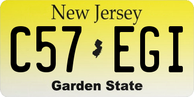 NJ license plate C57EGI