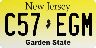 NJ license plate C57EGM