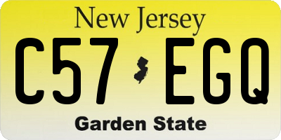 NJ license plate C57EGQ