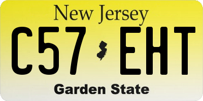 NJ license plate C57EHT