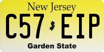 NJ license plate C57EIP