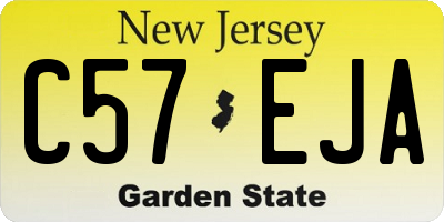 NJ license plate C57EJA