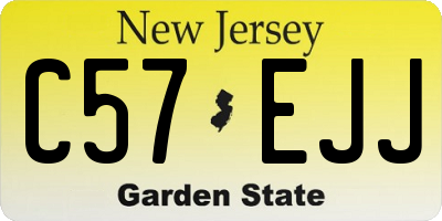 NJ license plate C57EJJ