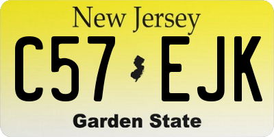 NJ license plate C57EJK
