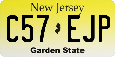 NJ license plate C57EJP
