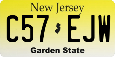 NJ license plate C57EJW
