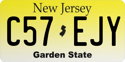 NJ license plate C57EJY