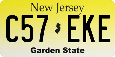 NJ license plate C57EKE