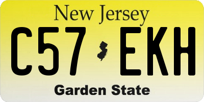 NJ license plate C57EKH