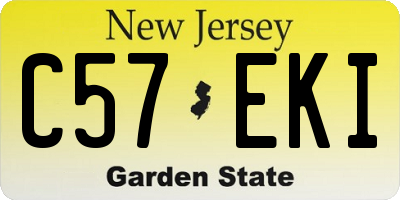 NJ license plate C57EKI