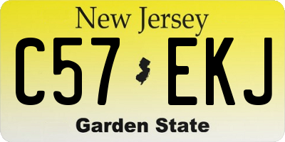 NJ license plate C57EKJ