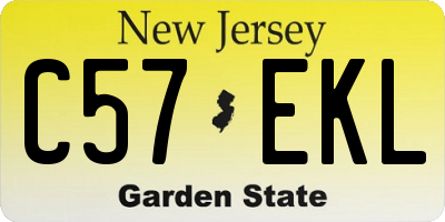 NJ license plate C57EKL