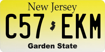 NJ license plate C57EKM