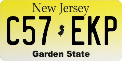 NJ license plate C57EKP