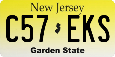 NJ license plate C57EKS