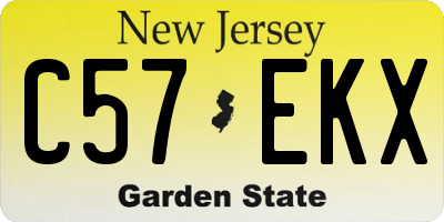 NJ license plate C57EKX