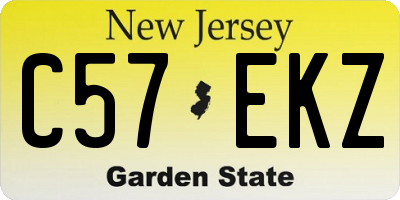 NJ license plate C57EKZ