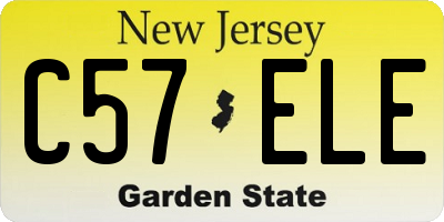 NJ license plate C57ELE