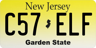 NJ license plate C57ELF
