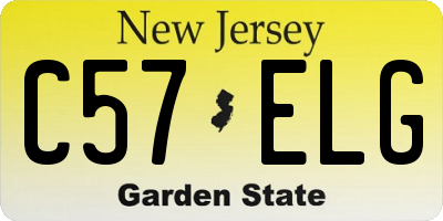 NJ license plate C57ELG
