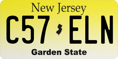NJ license plate C57ELN