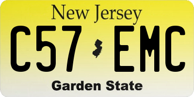 NJ license plate C57EMC