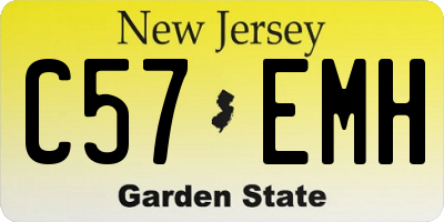 NJ license plate C57EMH
