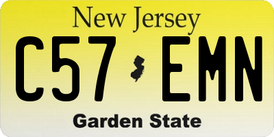 NJ license plate C57EMN