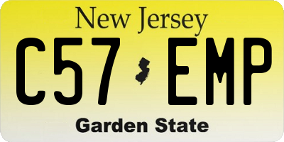 NJ license plate C57EMP
