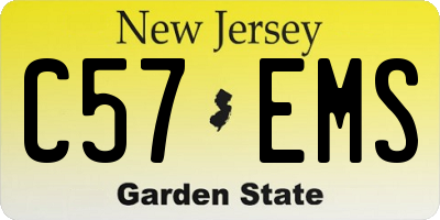 NJ license plate C57EMS