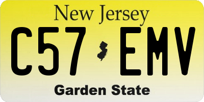 NJ license plate C57EMV
