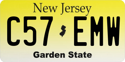 NJ license plate C57EMW