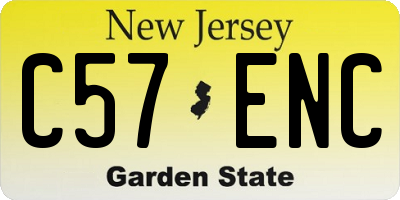 NJ license plate C57ENC
