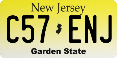 NJ license plate C57ENJ