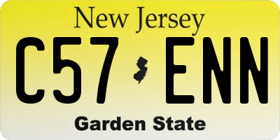 NJ license plate C57ENN