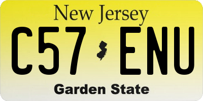 NJ license plate C57ENU