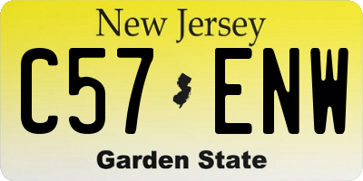 NJ license plate C57ENW