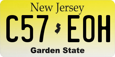 NJ license plate C57EOH