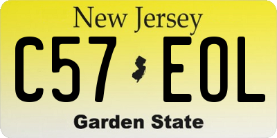 NJ license plate C57EOL