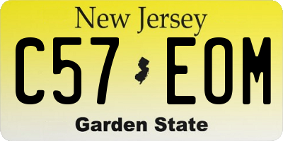 NJ license plate C57EOM