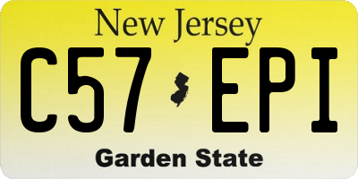 NJ license plate C57EPI