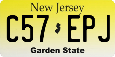 NJ license plate C57EPJ