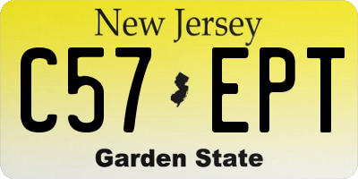 NJ license plate C57EPT