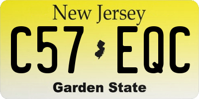 NJ license plate C57EQC