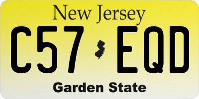 NJ license plate C57EQD