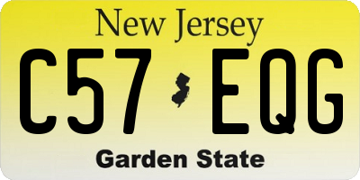 NJ license plate C57EQG