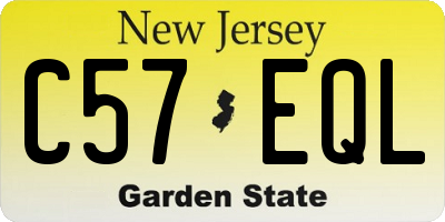 NJ license plate C57EQL