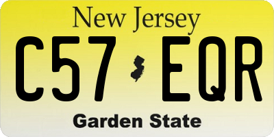 NJ license plate C57EQR